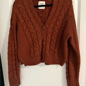 Abercrombie & Fitch Rust Cable Knit Sweater
